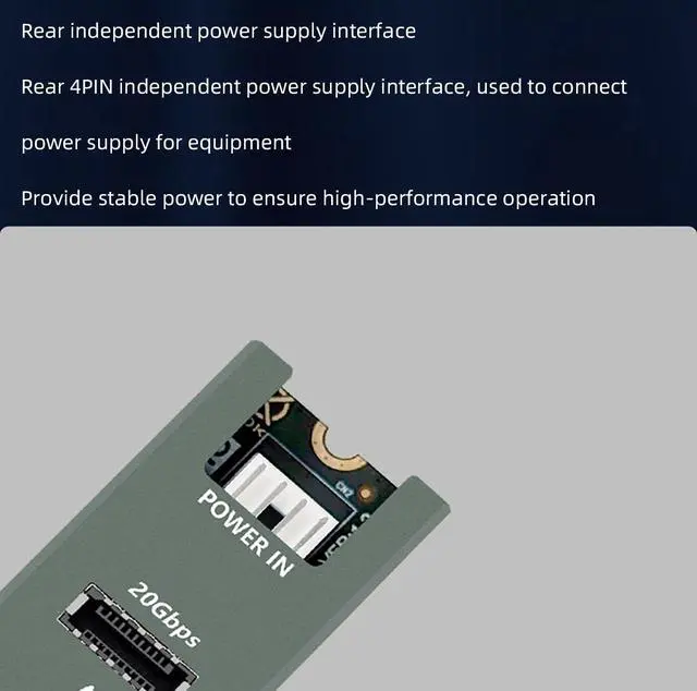 Alt view image 3 of 6 - M.2 NVMe to USB 3.2 Front Panel Expansion Card Type-E+C 10Gbps*2 / 20Gbps High Speed, Aluminum Case with 4-Layer PCB (PH6603PLUS, 20Gbps*1)