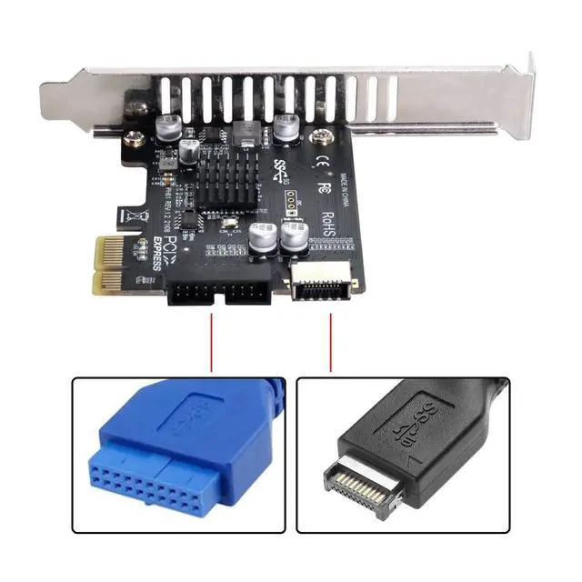 Alt view image 3 of 7 - 5Gbps Type-E USB 3.1 Front Panel Socket & USB 2.0 to PCI-E 1X Express Card VL805 Adapter for Motherboard