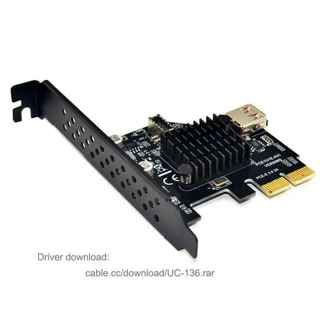 Alt view image 3 of 6 - USB 3.1 Front Panel Socket & USB 2.0 to PCI-E Express Card Adapter for Motherboard