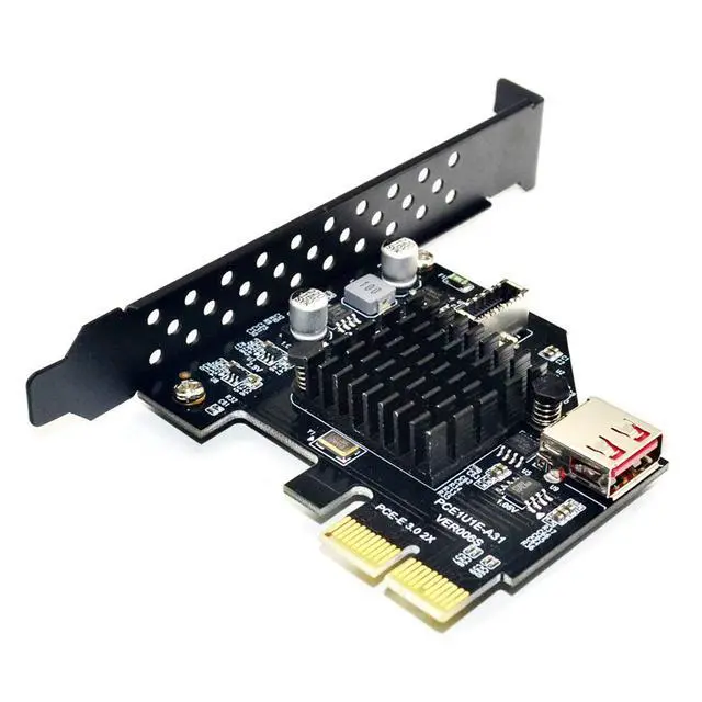 Alt view image 4 of 6 - USB 3.1 Front Panel Socket & USB 2.0 to PCI-E Express Card Adapter for Motherboard
