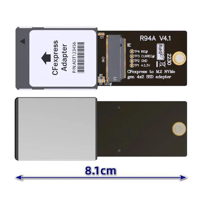 Alt view image 2 of 7 - Type-B CF-Express to NVMe 2230 M.2 M-Key CH SN530 SSD Adapter CFE for Xbox Series X&S PCIe4.0 Expansion Memory Card