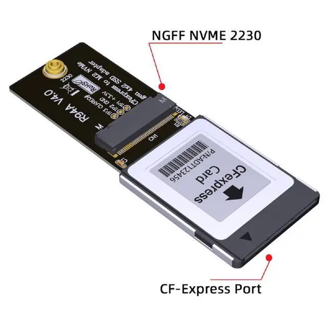 Alt view image 3 of 7 - Type-B CF-Express to NVMe 2230 M.2 M-Key CH SN530 SSD Adapter CFE for Xbox Series X&S PCIe4.0 Expansion Memory Card