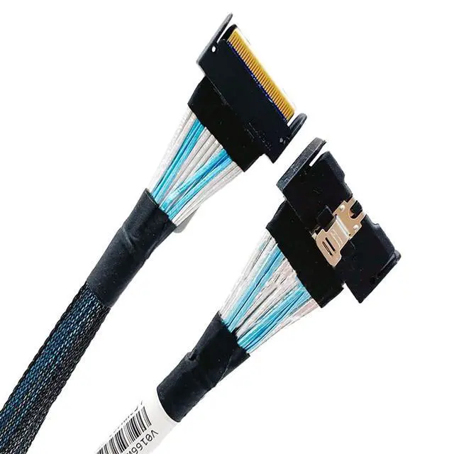 Alt view image 2 of 2 - PCIE5.0 x8 to 8i Extension Cable 32Gbps High-Speed Crossings U.2 Hard Disk Cable for Server (Black Straight to Straight 3m)