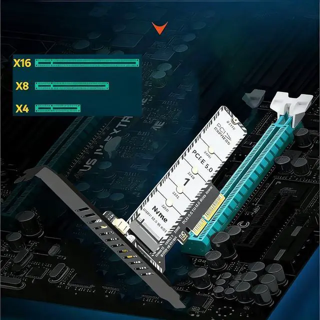 Alt view image 4 of 7 - PH4215L M2 Mkey SSD to PCIe 5.0 x4 Adapter Card M Key Expansion Compatible with M.2 NVMe 2230 2242 2260 2280 22110 SSD (Full-Height Baffle)
