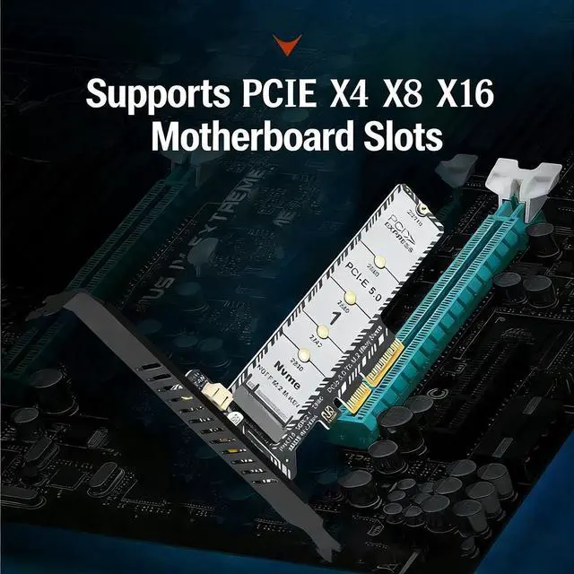 Alt view image 2 of 7 - PH4215L M2 Mkey SSD to PCIe 5.0 x4 Adapter Card M Key Expansion Compatible with M.2 NVMe 2230 2242 2260 2280 22110 SSD (Full-Height Baffle)