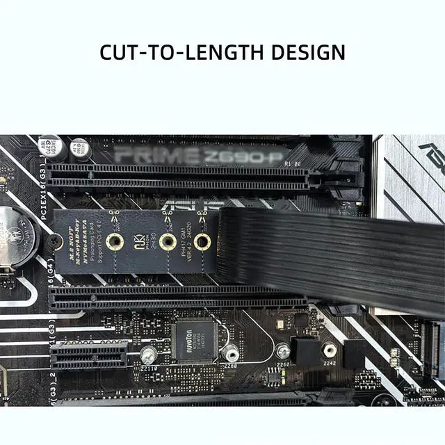 Alt view image 4 of 7 - PH4123 M.2 M-Key to PCIe 4.0 x4 Extension Cable 64Gbps, Compatible with PCIe 4.0/3.0/2.0, FPC Flexible Ribbon, for NVMe SSD or External PCIe Devices (PH4123A-30cm)