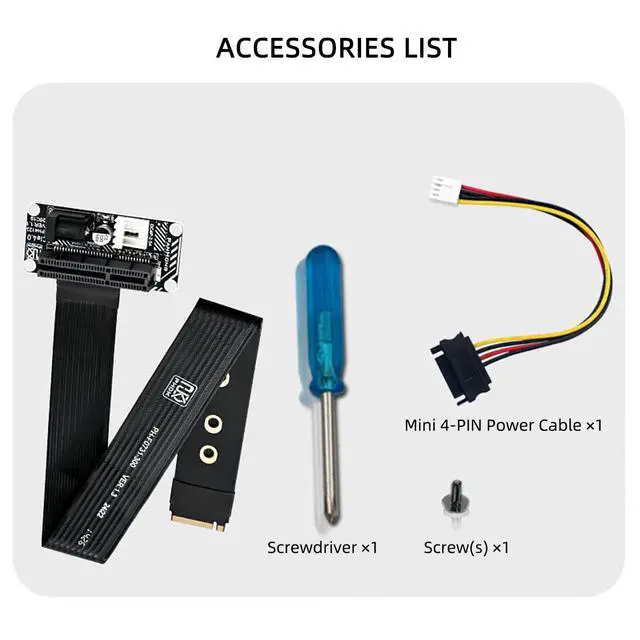 Alt view image 7 of 7 - PH4123 M.2 M-Key to PCIe 4.0 x4 Extension Cable 64Gbps, Compatible with PCIe 4.0/3.0/2.0, FPC Flexible Ribbon, for NVMe SSD or External PCIe Devices (PH4123A-30cm)