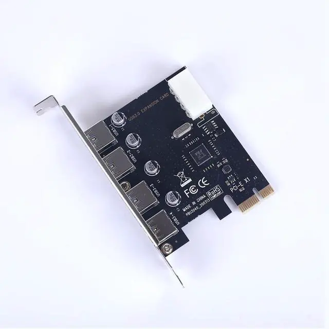 Alt view image 2 of 5 - PCIe 3.0 X1 to USB 3.0 Expansion Card 4-Port USB High-Speed Internal Adapter for Desktop PCs, PCI Express to USB 3.0 Hub