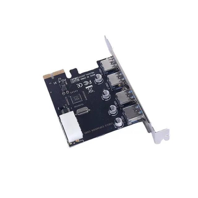 Alt view image 5 of 5 - PCIe 3.0 X1 to USB 3.0 Expansion Card 4-Port USB High-Speed Internal Adapter for Desktop PCs, PCI Express to USB 3.0 Hub