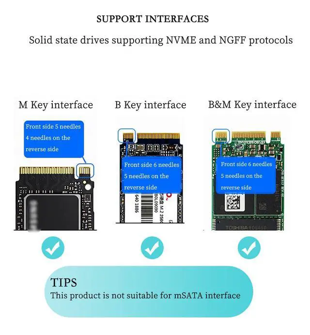 Alt view image 2 of 7 - PCIe 3.0 to M.2 NVMe/NGFF SSD Adapter Card High-Speed Expansion for Desktop PCs, Supports M Key/B Key/B&M Key, 2230 to 22110 Size Compatibility (Dual Slot NVME+NGFF)