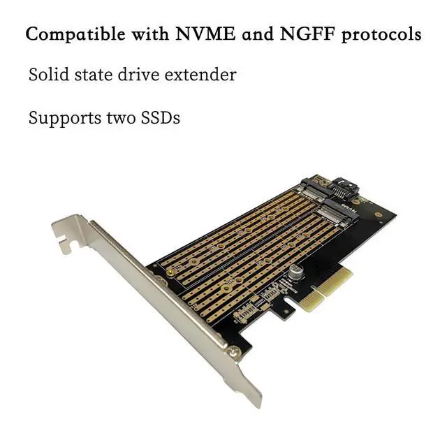 Alt view image 6 of 6 - PCIe 3.0 to M.2 NVMe/NGFF SSD Adapter Card High-Speed Expansion for Desktop PCs, Supports M Key/B Key/B&M Key, 2230 to 22110 Size Compatibility (Single Slot NVMe MKey)