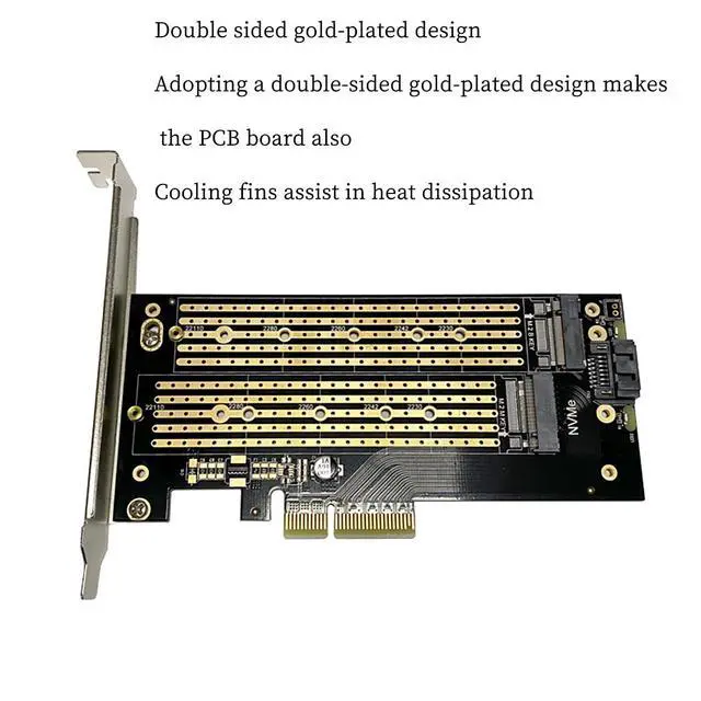 Alt view image 4 of 6 - PCIe 3.0 to M.2 NVMe/NGFF SSD Adapter Card High-Speed Expansion for Desktop PCs, Supports M Key/B Key/B&M Key, 2230 to 22110 Size Compatibility (Single Slot NVMe MKey)