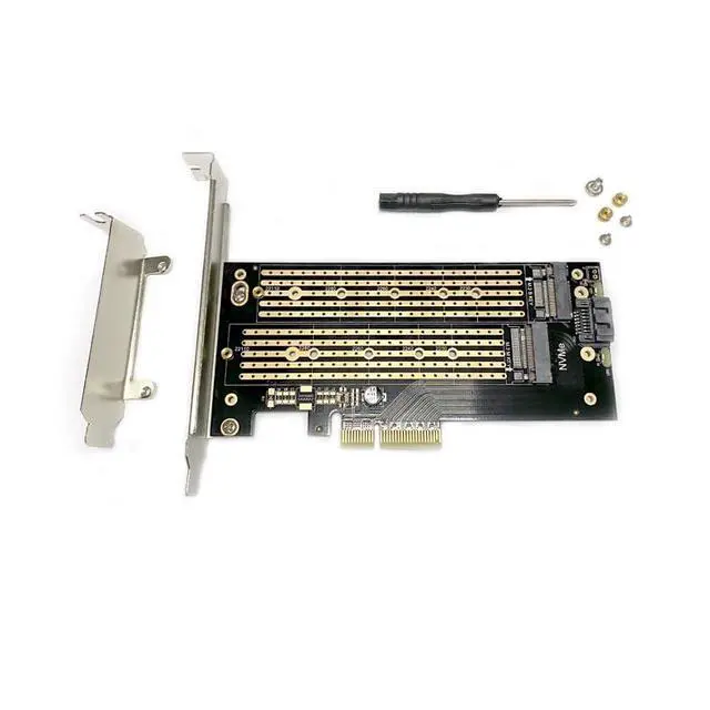 Alt view image 5 of 6 - PCIe 3.0 to M.2 NVMe/NGFF SSD Adapter Card High-Speed Expansion for Desktop PCs, Supports M Key/B Key/B&M Key, 2230 to 22110 Size Compatibility (Single Slot NVMe MKey)