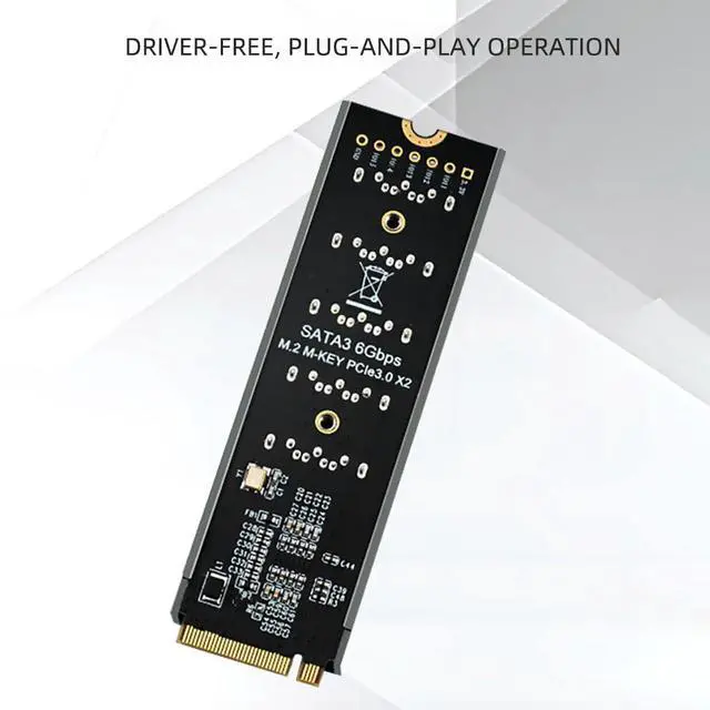 Alt view image 5 of 7 - PH56PLUS M.2 PCIe M-Key to 5 Port SATA 3.0 6Gbps Adapter Card SATA Expansion for Desktop/PC, Supports PM, with Aluminum Enclosure & Activity LEDs