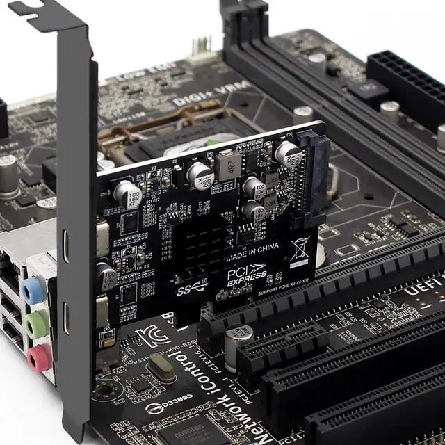 Alt view image 6 of 7 - PH65CC PCIE3.0 to USB3.1 + USB-C Expansion Card 10Gbps with Full and Half Baffle Support PCI-E X4 X8 X16