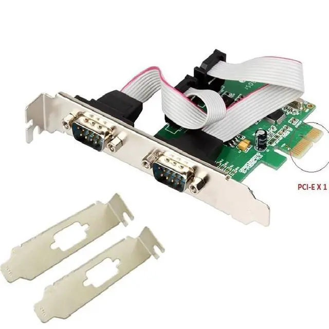 Alt view image 2 of 5 - PCIe X1 to Dual RS232 Serial Port Card, IO-PCE382-2S High-Speed 2-Port DB9 RS232 Expansion Adapter, Compatible with Industrial PC, and Data Acquisition Systems (Card with Short Metal Plate)