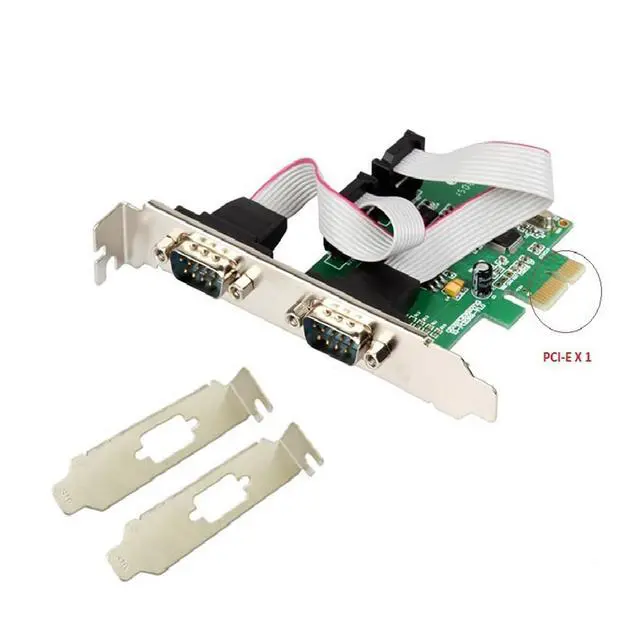 Alt view image 4 of 5 - PCIe X1 to Dual RS232 Serial Port Card, IO-PCE382-2S High-Speed 2-Port DB9 RS232 Expansion Adapter, Compatible with Industrial PC, and Data Acquisition Systems (Card with Short Metal Plate)