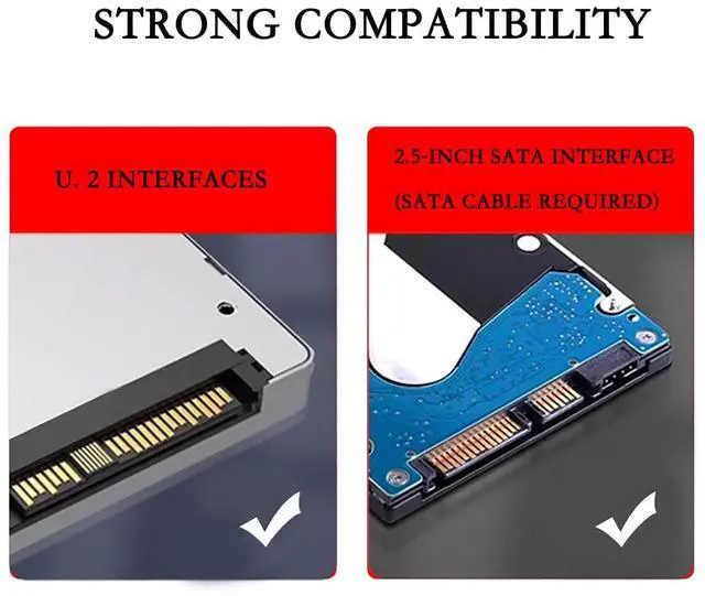 Alt view image 3 of 7 - PH46-2 PCIE4.0 X8 to Dual Disk SFF8639 U.2 NVME and SATA 2.5" HDD Extension Card Support X4X4 Split
