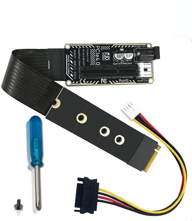 Main image of PH427 PCIe 4.0 x4 to M.2 M Key Extension Cable Adapter 64Gbps for External GPU and SSD Expansion Flexible FPC Riser Compatible with NVMe 2230 2242 2260 2280 Slots (PH427A-15)