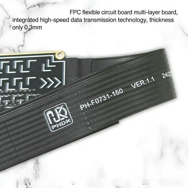 Alt view image 4 of 7 - PH427 PCIe 4.0 x4 to M.2 M Key Extension Cable Adapter 64Gbps for External GPU and SSD Expansion Flexible FPC Riser Compatible with NVMe 2230 2242 2260 2280 Slots (PH427A-15)
