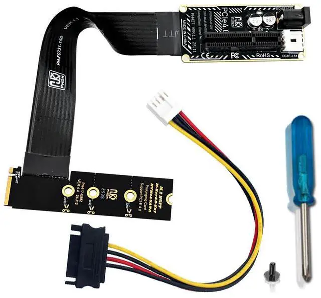 Main image of PH427 PCIe 4.0 x4 to M.2 M Key Extension Cable Adapter 64Gbps for External GPU and SSD Expansion Flexible FPC Riser Compatible with NVMe 2230 2242 2260 2280 Slots (PH427B-15)