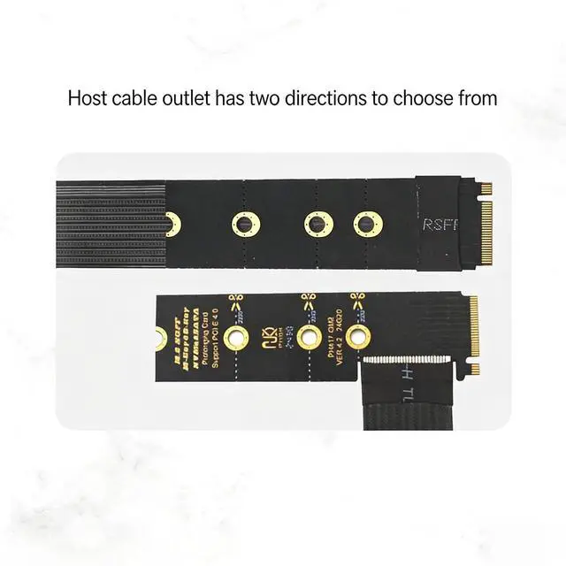 Alt view image 7 of 7 - PH427 PCIe 4.0 x4 to M.2 M Key Extension Cable Adapter 64Gbps for External GPU and SSD Expansion Flexible FPC Riser Compatible with NVMe 2230 2242 2260 2280 Slots (PH427B-15)