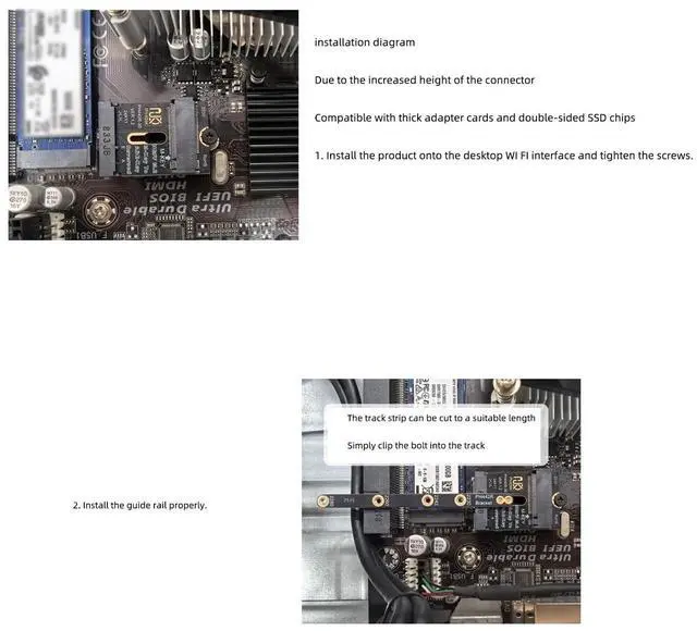Alt view image 6 of 6 - PH442RH M2 A and E Key to M Key SSD Adapter Card PCIe 4.0 Raised Extension Converter Compatible with Wi Fi Slot NVMe 2230 2242 2260 2280 SSD