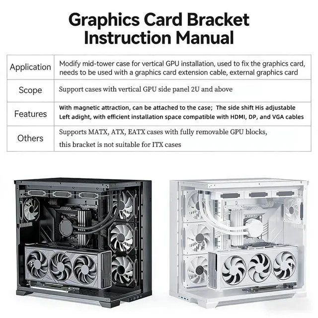 Alt view image 4 of 7 - PCIe x16 Vertical GPU Expansion Cable with Bracket 3-Slot 90 Degree Graphics Card Case Support ATX MATX EATX Chassis (PCIe 3.0, 35 cm / 13.78 inch)