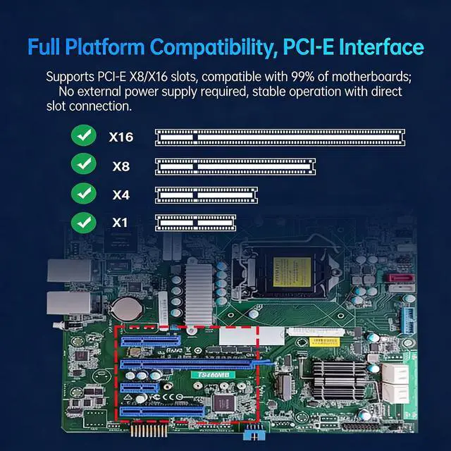 Alt view image 2 of 7 - PCIe 3.0 X1 to M.2 M Key Adapter Card SSD Expansion Converter Compatible with NVMe Protocol SSD Support PCIe X1 X4 X8 X16 Slots (10CM/3.94in)