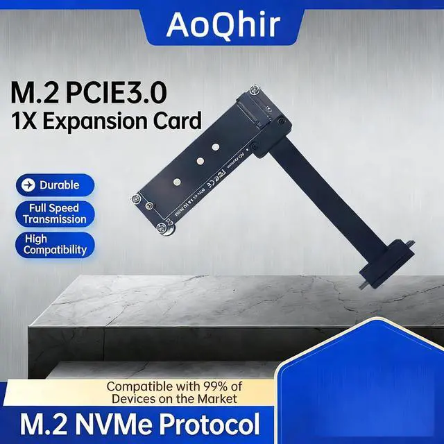 Alt view image 4 of 7 - PCIe 3.0 X1 to M.2 M Key Adapter Card SSD Expansion Converter Compatible with NVMe Protocol SSD Support PCIe X1 X4 X8 X16 Slots (10CM/3.94in)