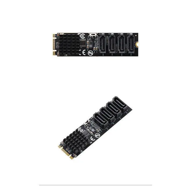 Alt view image 7 of 7 - M.2 (B+M Key) to 4-Port SATA 6Gbps RAID Controller Card, 9236 Chip SATA 3.0 Expansion Adapter Supports RAID 0/1/10 High-Speed SSD/HDD PCIe M.2 RAID Card