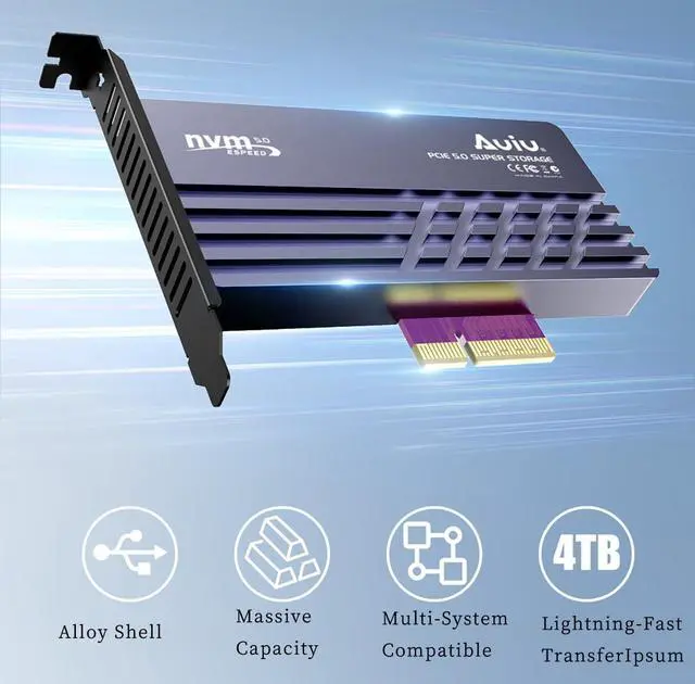 Alt view image 7 of 7 - P560RPO PCIe 5.0 X16 to M.2 NVMe SSD Adapter Card 128GBps Full-Speed Expansion Board with Aluminum Alloy Heatsink, 10000MB/s Transfer, Stable Signal, Wide Compatibility