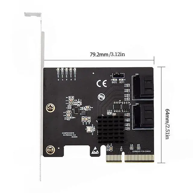 Alt view image 6 of 7 - PCIe X4 to 4-Port SATA 6Gbps RAID Controller Card, 9236 Chip SATA3.0 Expansion Adapter Supports RAID 0/1/10 4 SATA III Hard Drive PCI Express Card
