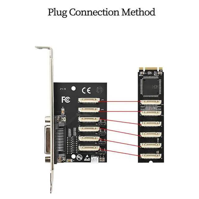 Alt view image 3 of 7 - M.2 (B+M Key) to 4-Port RS232 Serial Card + 1 Parallel Port Expansion Card, WCH384 Chip Industrial Controller Adapter PCIe M.2 to DB9 RS232 and DB25 Parallel Interface