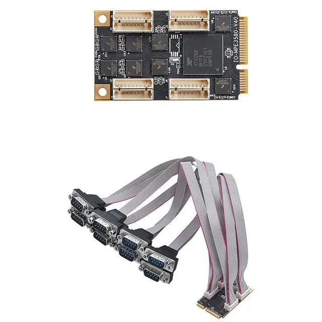Alt view image 7 of 7 - Mini PCIe to 8-Port RS232 Serial Card Industrial COM Port Expansion Adapter with 8 DB9 Outputs, 15KV ESD Protection, Wide Temperature Range -40°C~85°C, Compatible with Windows/Linux Systems
