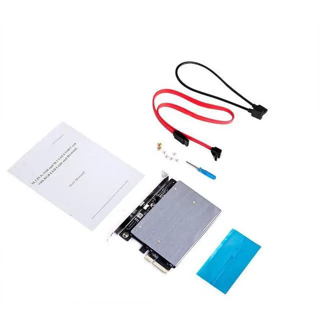Alt view image 6 of 7 - M.2 NVMe & SATA SSD to PCIe 3.0 x4 Expansion Card RGB Adapter with Aluminum Heatsink, Supports 2230/2242/2260/2280 SSDs, High-Speed Gaming Storage Upgrade