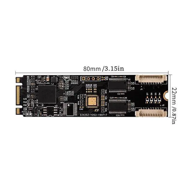 Alt view image 6 of 7 - M.2 (Key M/B) to Dual RS232 Serial Port Adapter Card 2-Port COM DB9 Expansion Card, PCIe 2.0 Gen1 x1 Interface, Industrial-Grade Converter Compatible with Terminal & Embedded Systems