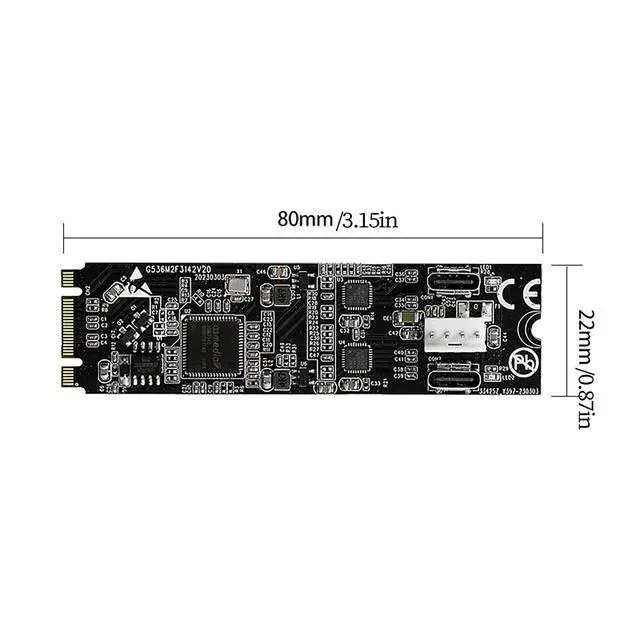 Alt view image 4 of 6 - M.2 (B+M Key) to Dual USB-C 10Gbps Expansion Card IO-M2F3142-2C, USB 3.2 Gen2 Adapter with 4-Pin Power, Compatible with Industrial Cameras, Live Streaming Devices, and High-Speed SSDs
