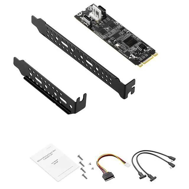 Alt view image 6 of 6 - M.2 (B+M Key) to Dual USB-C 10Gbps Expansion Card IO-M2F3142-2C, USB 3.2 Gen2 Adapter with 4-Pin Power, Compatible with Industrial Cameras, Live Streaming Devices, and High-Speed SSDs
