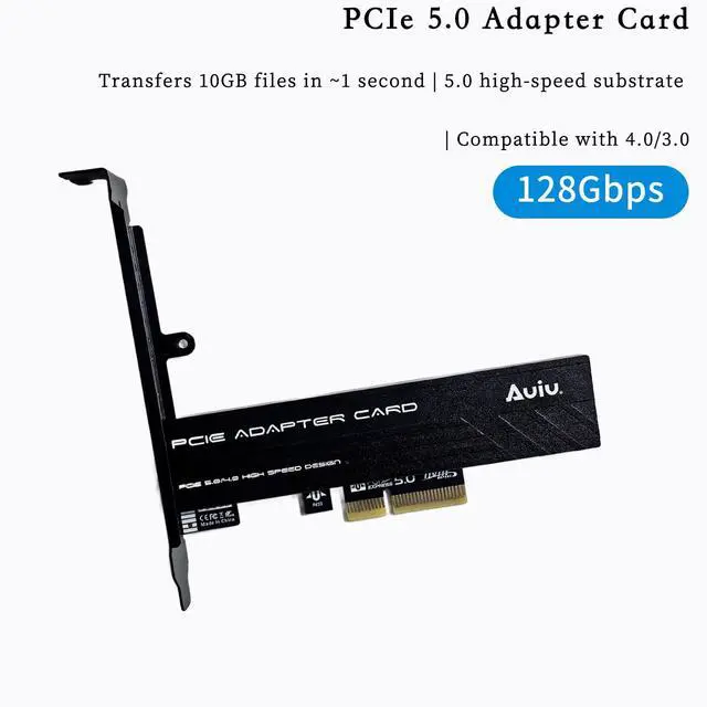 Alt view image 2 of 4 - PCIe 5.0 X4 M.2 NVMe SSD Expansion Card for 1U Host, 128Gbps High Speed Adapter with Aluminum Alloy Heatsink, Gold-Plated PCB, Compatible with PCIe 4.0/3.0 Motherboards AU-DSBX4