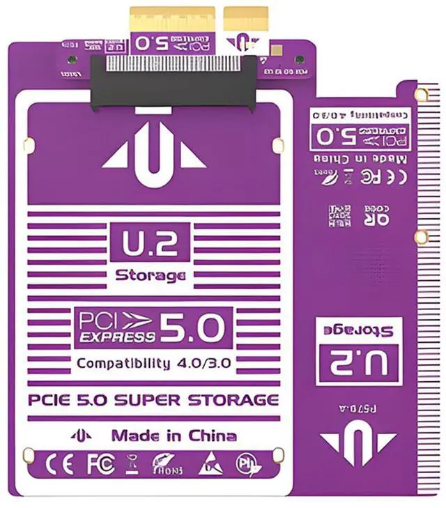 Main image of PCIe to U.2 U.3 NVMe SSD Adapter Card 128Gbps / 64Gbps Expansion Board with Gold-Plated Connector, Stable Signal, High-Efficiency Heat Dissipation (P579)