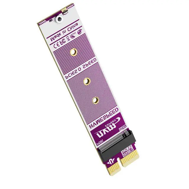 Alt view image 3 of 4 - PCIe 5.0 X1 to M.2 NVMe Adapter Card Support 2230 2242 2280 SSD Compatible with M Key B+M Key SSDs