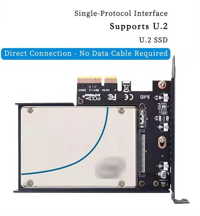 Alt view image 3 of 7 - PCIe X4 x16 to U.2 NVMe Adapter Card 32Gbps/64Gbps High Speed Expansion Support U.2 SSD Compatible with PCIe X4 X8 X16 Slots (PCIE 3.0 X4 Card)