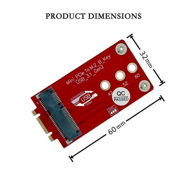 Alt view image 4 of 7 - M.2 Key B+M to Mini PCIe Adapter Board 4G/5G Cellular Modem Converter with USB 2.0 USB3.1 Support, Compatible with RG200U-CN, SRM815, SRM810