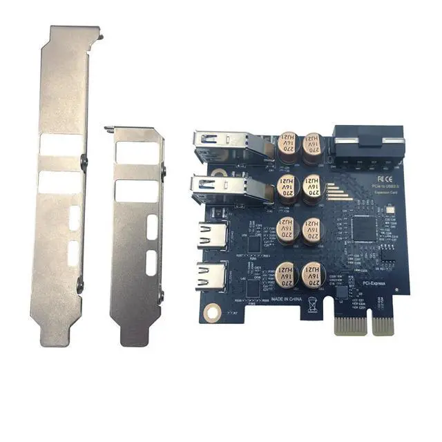 Alt view image 2 of 7 - PCIe to USB 3.0 + USB-C Expansion Card 5Gbps 1 to 4 Desktop Adapter with D720201 Controller, 4-Port Splitter (4-Pin Power Port)