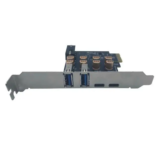Alt view image 5 of 7 - PCIe to USB 3.0 + USB-C Expansion Card 5Gbps 1 to 4 Desktop Adapter with D720201 Controller, 4-Port Splitter (4-Pin Power Port)