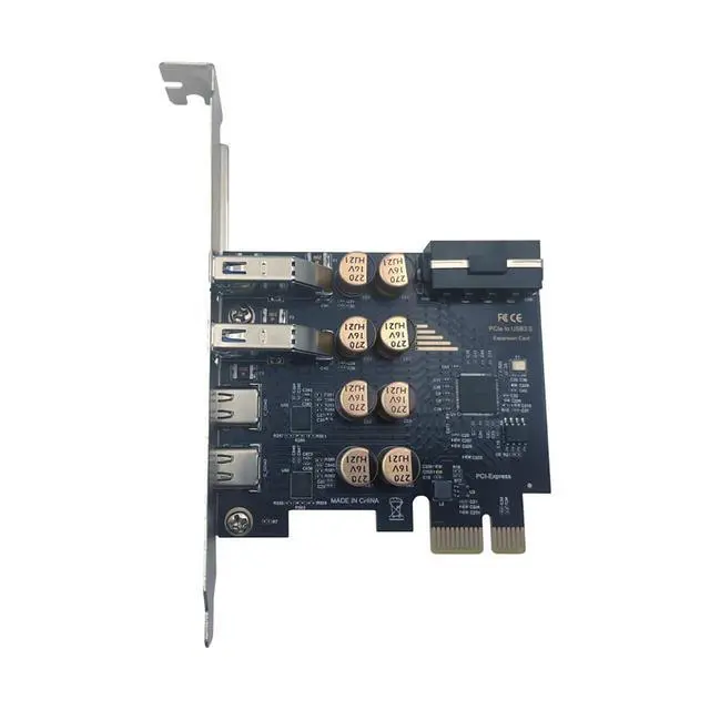 Alt view image 6 of 7 - PCIe to USB 3.0 + USB-C Expansion Card 5Gbps 1 to 4 Desktop Adapter with D720201 Controller, 4-Port Splitter (4-Pin Power Port)