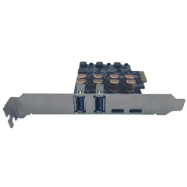 Alt view image 3 of 6 - PCIe to USB 3.0 + USB-C Expansion Card 5Gbps 1 to 4 Desktop Adapter with D720201 Controller, 4-Port Splitter (No Power Port Version)