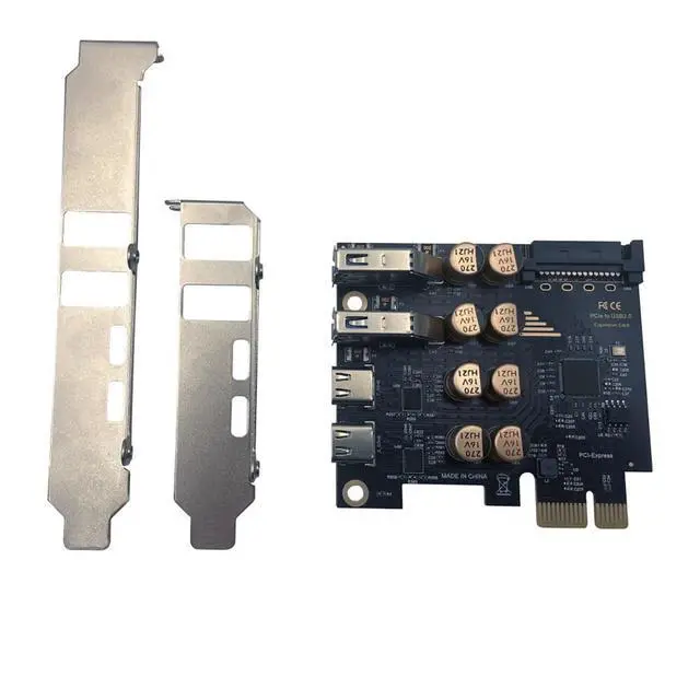 Alt view image 2 of 7 - PCIe to USB 3.0 + USB-C Expansion Card 5Gbps 1 to 4 Desktop Adapter with D720201 Controller, 4-Port Splitter (SATA Power Port)