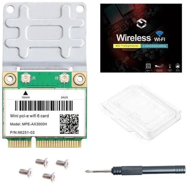 Main image of WiFi 6 Card MPE-AX3000H Dual-Band 2.4GHz & 5GHz BT 5.2 160MHz Channel Half Mini PCIe Up to 574Mbps (2.4GHz) + 2.4Gbps (5GHz) Compatible with Windows 10/11 64-bit Low Latency for Gaming/Streaming